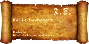 Kello Bernadett névjegykártya