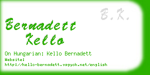 bernadett kello business card